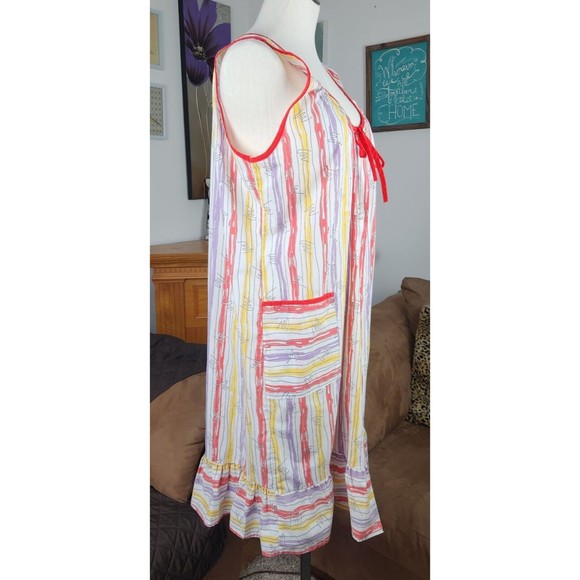 Vintage Artistic Fantasy House Dress Smock Apron Pockets Pearl Snap - Picture 2 of 5